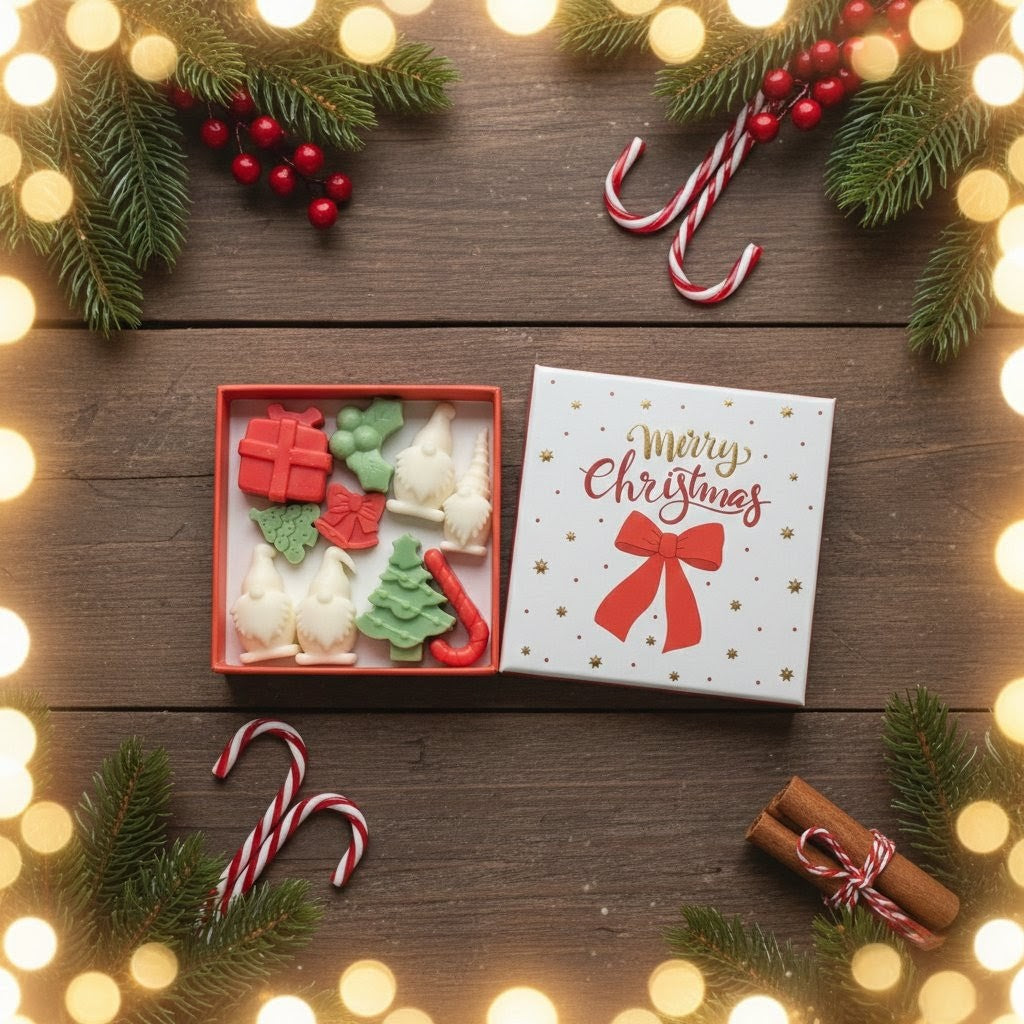 🎅 Caja Regalo: Wax Melts Navideños (Vainilla, Bosque y Caramelo)