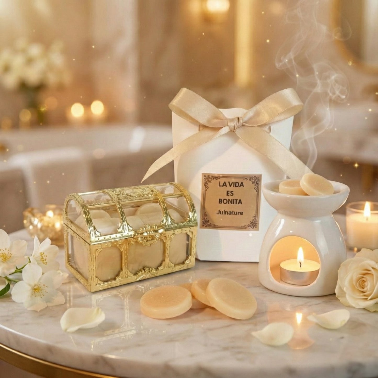 👑 Cofre de Lujo 'Aura' - Wax Melts Inspirados en La Vie Est Belle (¡Colección Exclusiva!) ✨