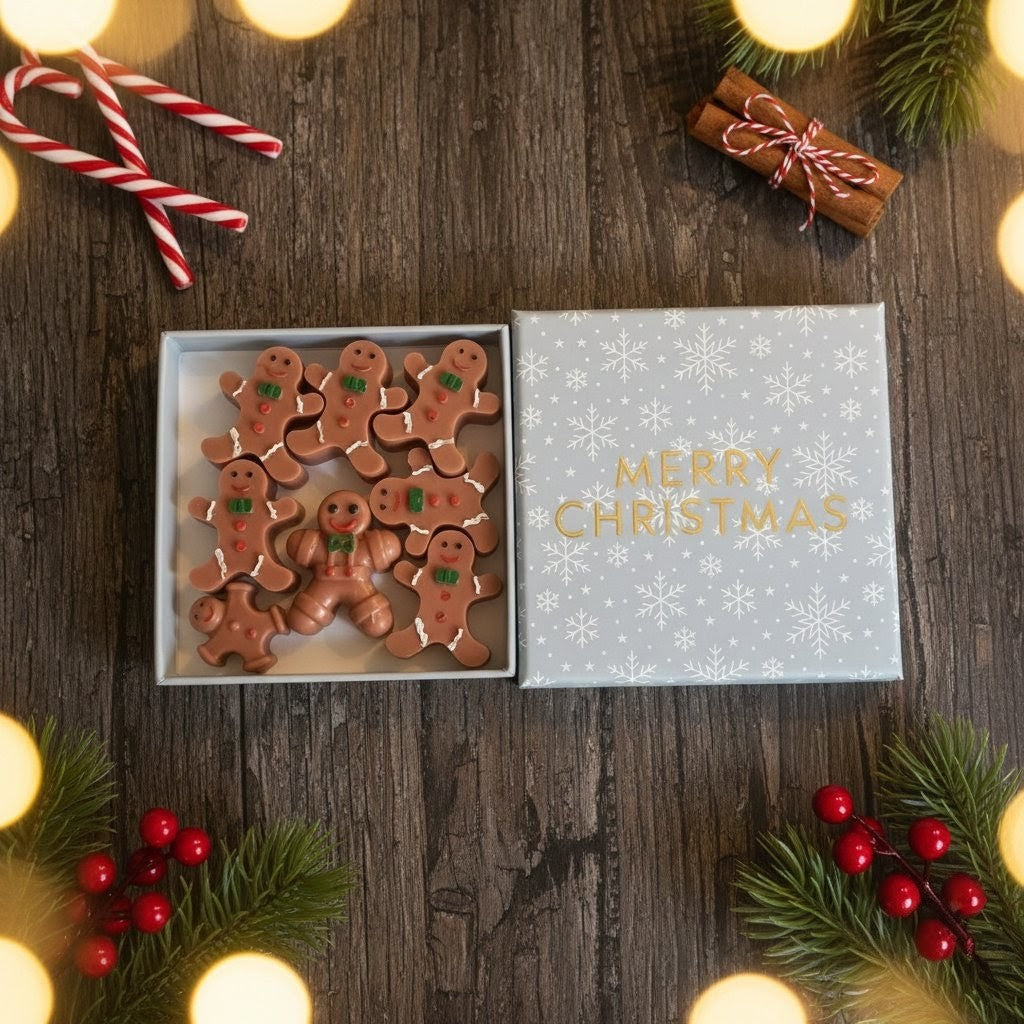 🍪 Caja de Regalo: Wax Melts de Galleta de Jengibre (¡Pintados a Mano!) 🎨